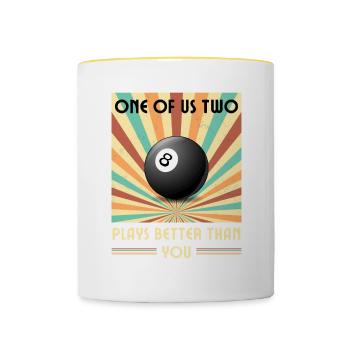 Einer von uns beiden spielt besser als du Billard - Tasse zweifarbig - Weiß/Gelb - Vorne