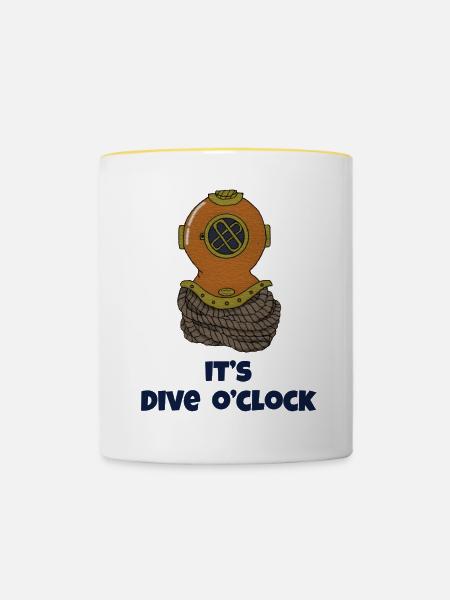 Sein Dive oclock Taucherhelm - Tasse zweifarbig - Weiß/Gelb