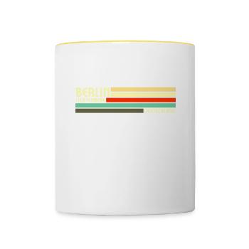 Retro Vintage Berlin Lichtenberg - Tasse zweifarbig - Weiß/Gelb - Vorne
