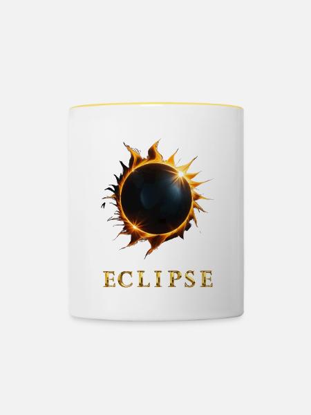 Finsternis - Tasse zweifarbig - Weiß/Gelb
