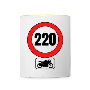 220 SPEED LIMIT - Mug contrasté - blanc/jaune - Devant