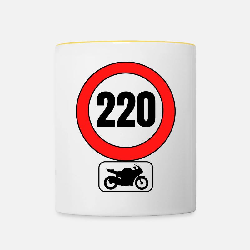 220 SPEED LIMIT - Mug contrasté - blanc/jaune