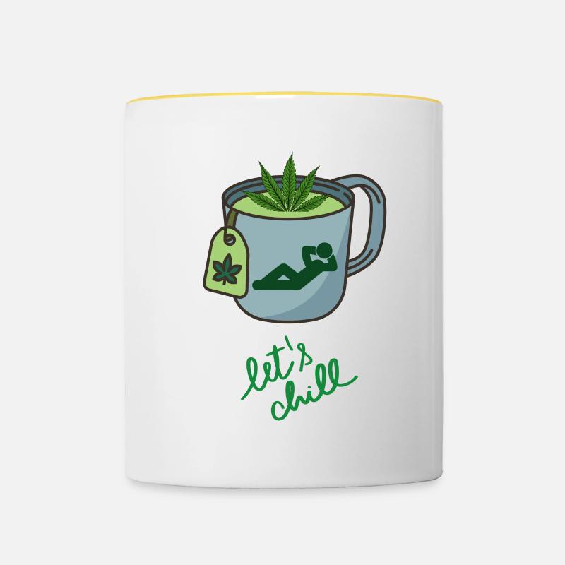 CannabisTee Design - Mug contrasté - blanc/jaune