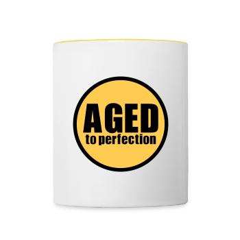 Aged to perfection - Tasse zweifarbig - Weiß/Gelb - Vorne