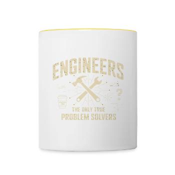 Engineers The True Problem Solvers für einen - Tasse zweifarbig - Weiß/Gelb - Vorne