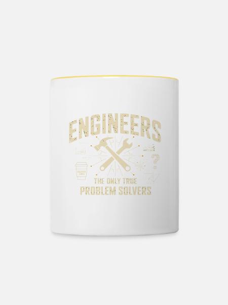 Engineers The True Problem Solvers für einen - Tasse zweifarbig - Weiß/Gelb
