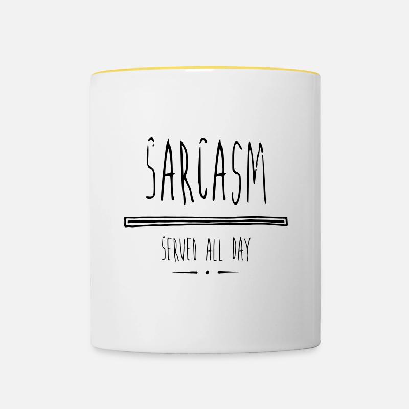 Sarcasm - Tasse zweifarbig - Weiß/Gelb