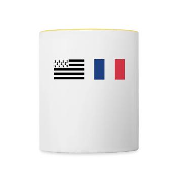 Breton plouc 22 - Mug contrasté - blanc/jaune - Devant