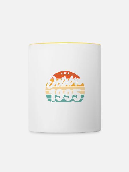 Cadeau Les légendes sont nées en Octobre 1995 - Mug contrasté - blanc/jaune