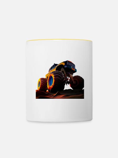 Beschleunigungsrennen Meisterschaft - Tasse zweifarbig - Weiß/Gelb