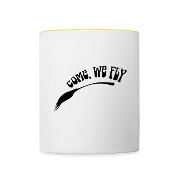 Hexe Spruch für Halloween Lustige Geschenkidee - Tasse zweifarbig - Weiß/Gelb - Vorne