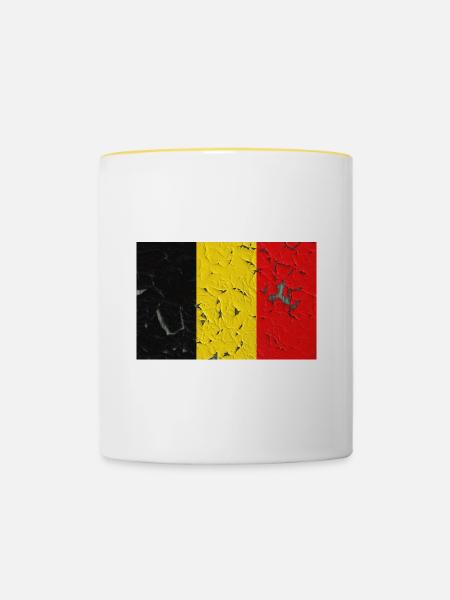 Belgien - Tasse zweifarbig - Weiß/Gelb