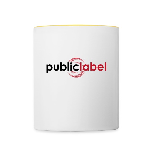 Public Label auf weiss - Tasse zweifarbig