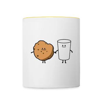 Cookie und Milch - Tasse zweifarbig - Weiß/Gelb - Vorne