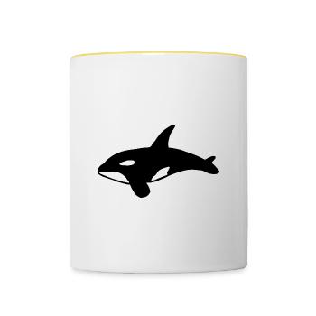 Wal - Tasse zweifarbig - Weiß/Gelb - Vorne