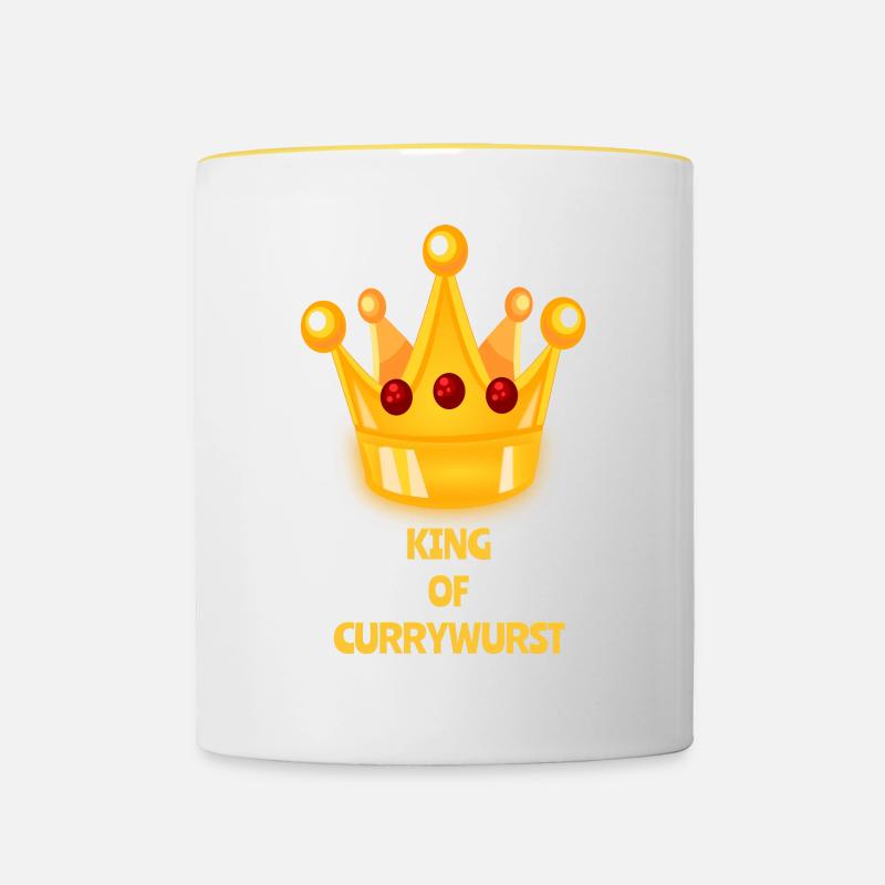 KING OF CURRYWURST - Mug contrasté - blanc/jaune