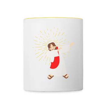JESUS REASON SEASON WEIHNACHTS GESCHENKE NIKOLAUS - Tasse zweifarbig - Weiß/Gelb - Vorne