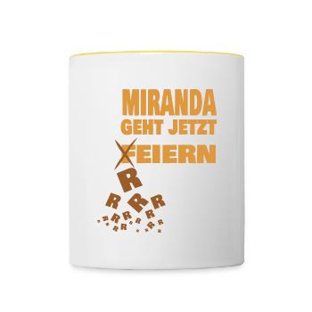 miranda - Tasse zweifarbig - Weiß/Gelb - Vorne