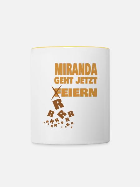 miranda - Tasse zweifarbig - Weiß/Gelb