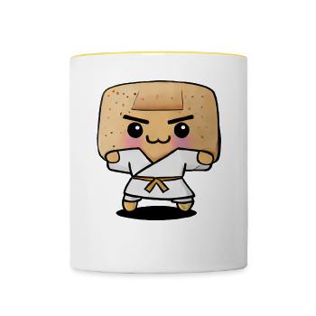 Karaté Toast - Mug contrasté - blanc/jaune - Devant