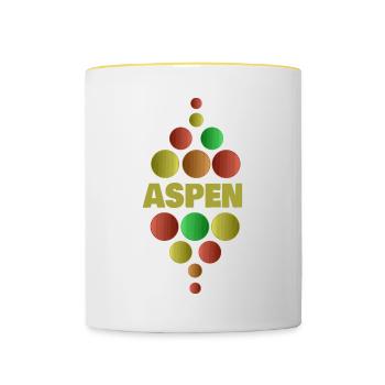 Geschenk für Aspen - Tasse zweifarbig - Weiß/Gelb - Vorne