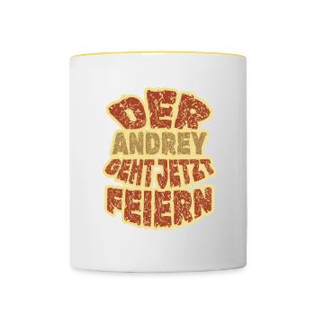 Feiern Andrey - Tasse zweifarbig - Weiß/Gelb - Vorne