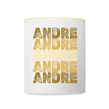 Hero Andre - Contrasting Mug - white/yellow - Front