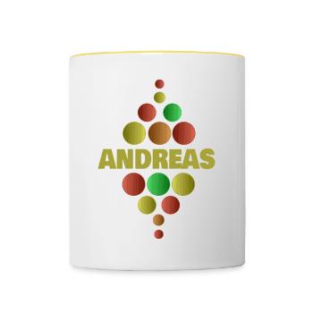 Einschulung Schule Erstklässler Andreas - Tasse zweifarbig - Weiß/Gelb - Vorne