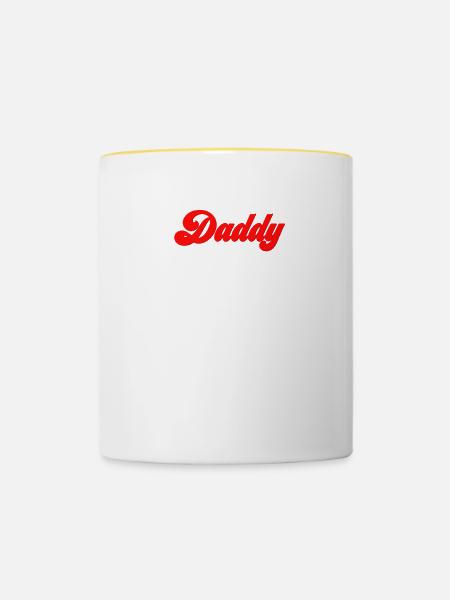 daddy brat red 2 - Tasse zweifarbig - Weiß/Gelb
