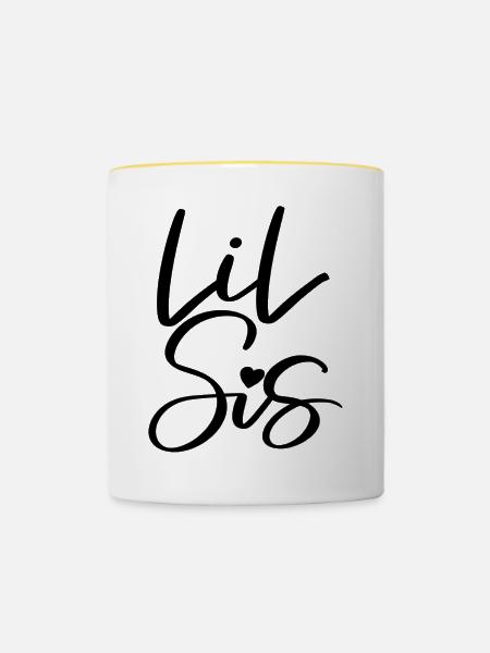Lil Sis - Tasse zweifarbig - Weiß/Gelb
