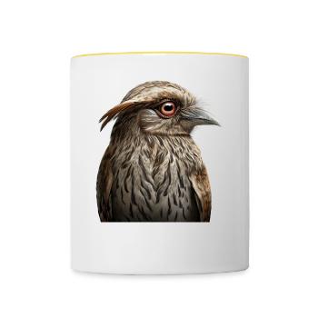 Potoo Vogel Illustration - Tasse zweifarbig - Weiß/Gelb - Vorne
