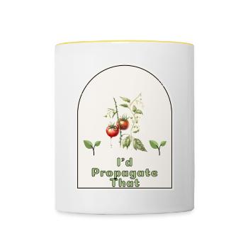 "I'd Propagate That" - Gardener's Humor Indoor - Contrasting Mug - white/yellow - Front