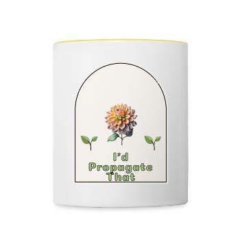 "I'd Propagate That" - Gardener's Humor Indoor - Contrasting Mug - white/yellow - Front