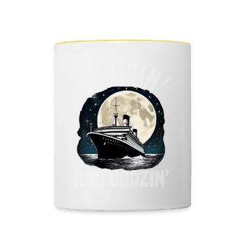 Cruising And Boozing Cruise Ship Vacation Group - Tasse zweifarbig - Weiß/Gelb - Vorne