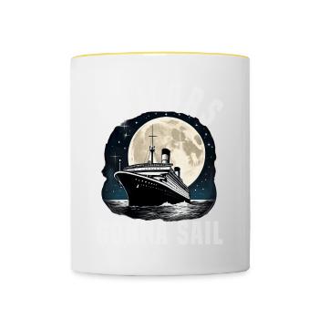 Sailors going to Sail Cruise Ship Vacation Group - Contrasting Mug - white/yellow - Front