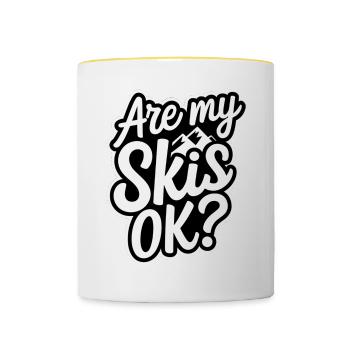 Are My Skis Ok 11 - Tasse zweifarbig - Weiß/Gelb - Vorne