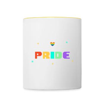 PRIDE Emoji - Contrasting Mug - white/yellow - Front