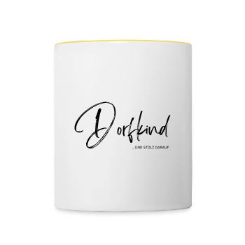 Dorfkind - und stolz Darauf - Tasse zweifarbig - Weiß/Gelb - Vorne