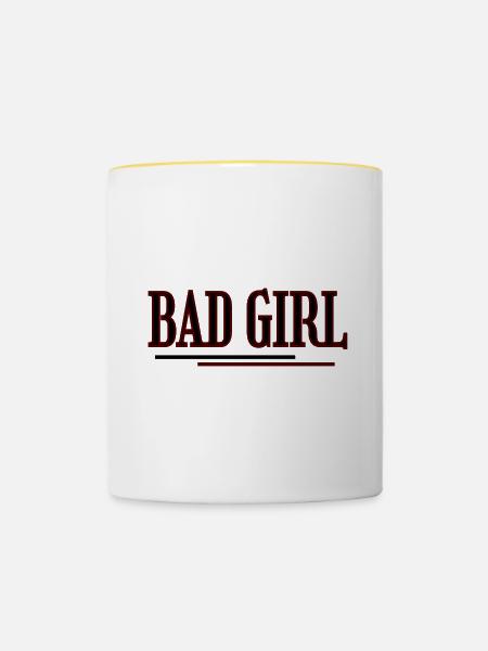 Bad Girl - Tasse zweifarbig - Weiß/Gelb
