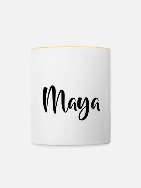 Name - Maya - Tasse zweifarbig - Weiß/Gelb