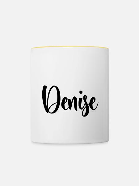 Denise - Tasse zweifarbig - Weiß/Gelb