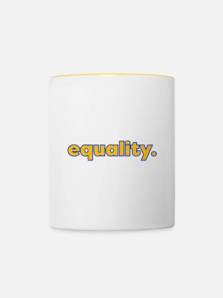 equality - Tasse zweifarbig - Weiß/Gelb
