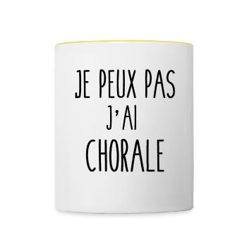 I can not have choir - Contrasting Mug - white/yellow - Front