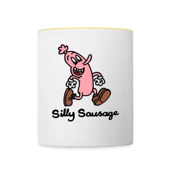 Dumme Wurst - Tasse zweifarbig - Weiß/Gelb - Vorne