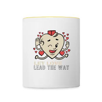Let Love Lead The Way - Tasse zweifarbig - Weiß/Gelb - Vorne