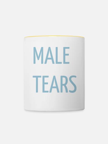 MALE TEARS - Tasse zweifarbig - Weiß/Gelb