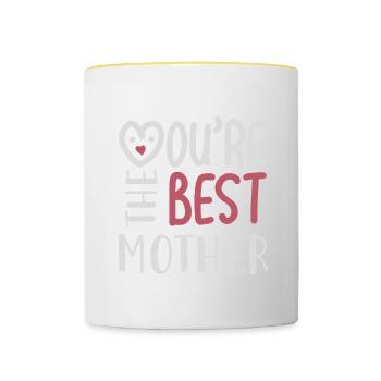 YOU RE THE BEST MOTHER - Contrasting Mug - white/yellow - Front