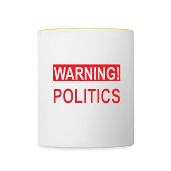 Politics TShirt - Contrasting Mug - white/yellow - Front