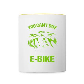 Vous ne pouvez pas acheter du bonheur, mais vous pouvez acheter un vélo électrique - Mug contrasté - blanc/jaune - Devant
