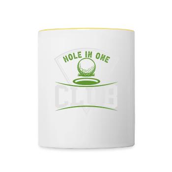 Hole-in-one-club-design Für Einen Golfer - Tasse zweifarbig - Weiß/Gelb - Vorne